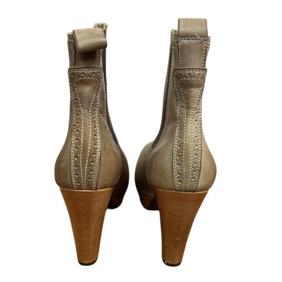 Bed Stu Brahmin Chelsea Pull On Heeled Boots Brown Leather Booties Size 11 - Picture 6 of 9